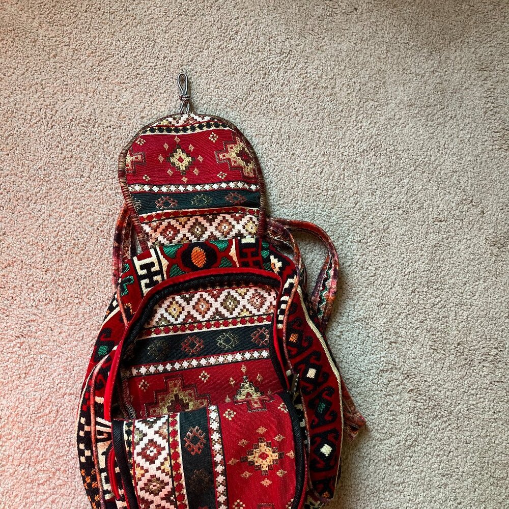 Woven *Tapestry* Backpack | Adjustable Straps | Very Unique | One of a Kind, EUC - Picture 12 of 16